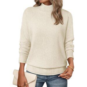 Women Turtleneck Sweater Long Sleeve Chunky Knit Pullover Cozy Fall Winter Top